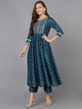 Women Silk Blend Embroidered Kurta Trouser-PKSKD1775